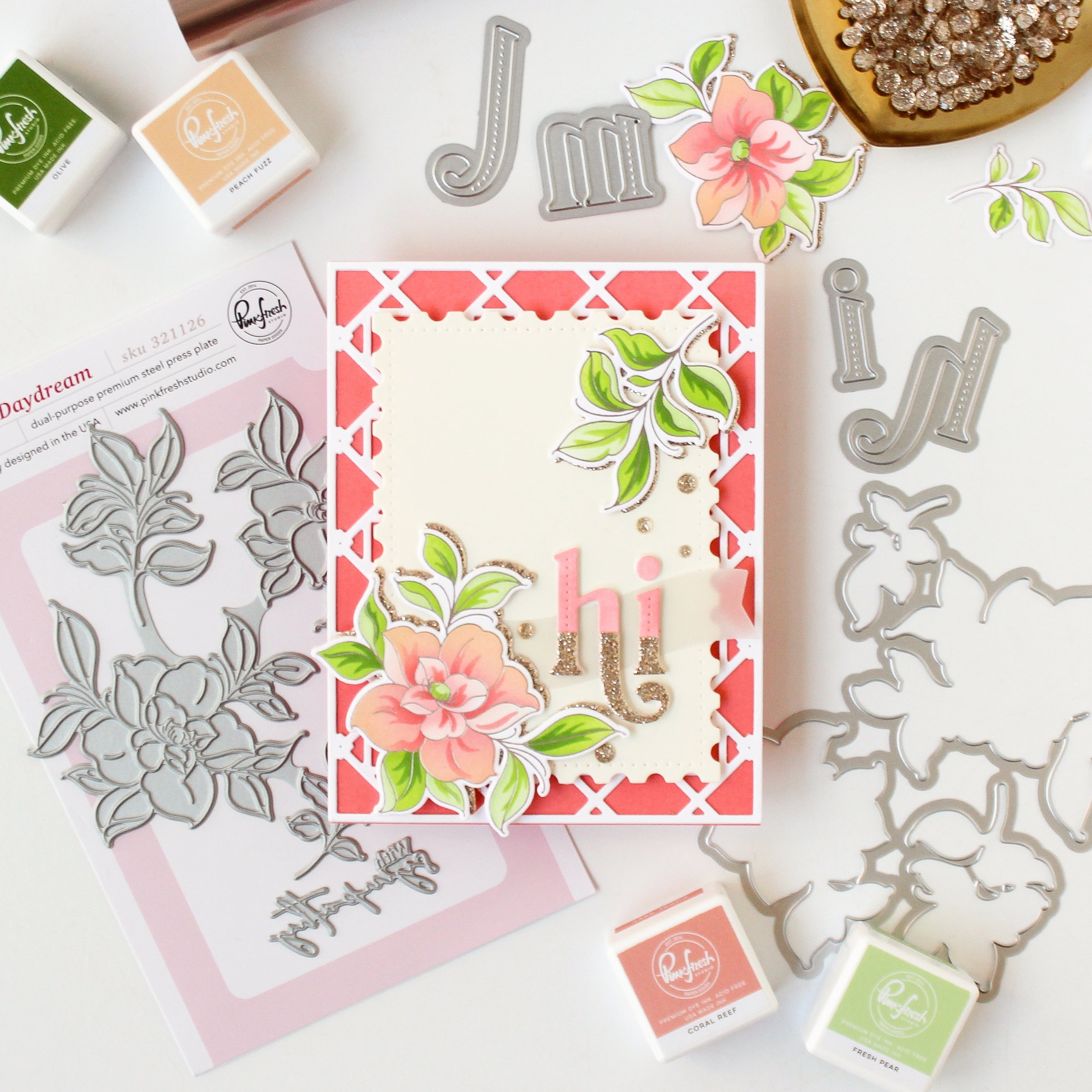 Floral Daydream stencil – Pinkfresh Studio
