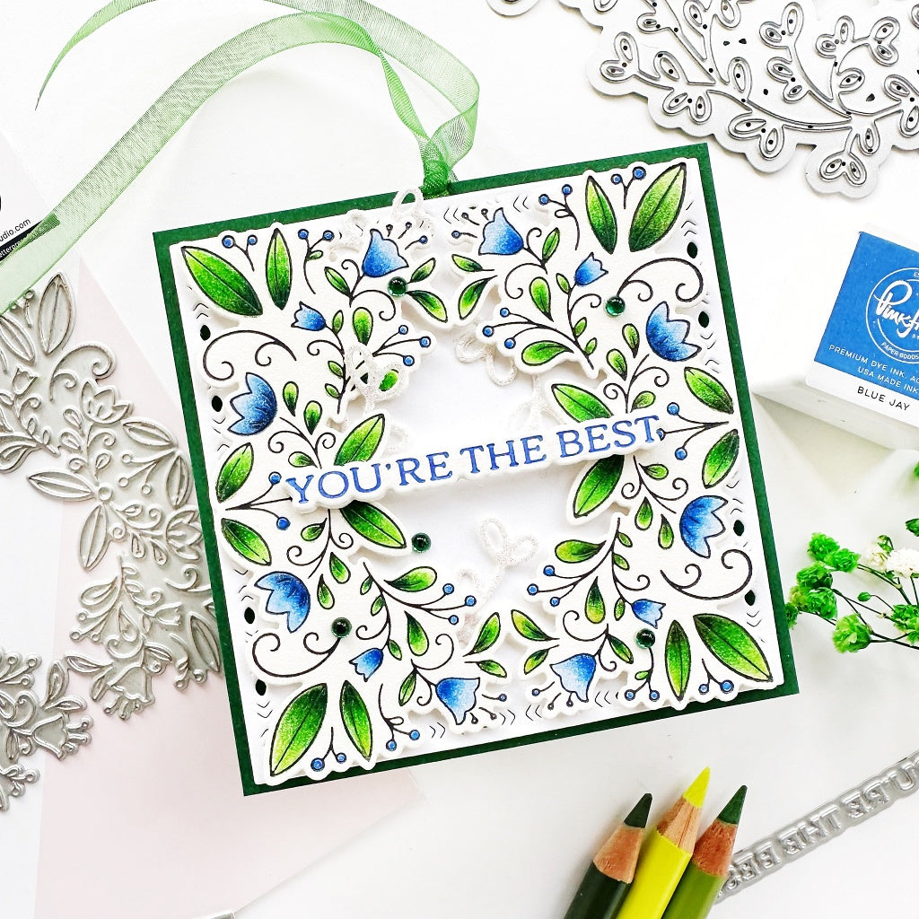 Floral Square Frame die – Pinkfresh Studio