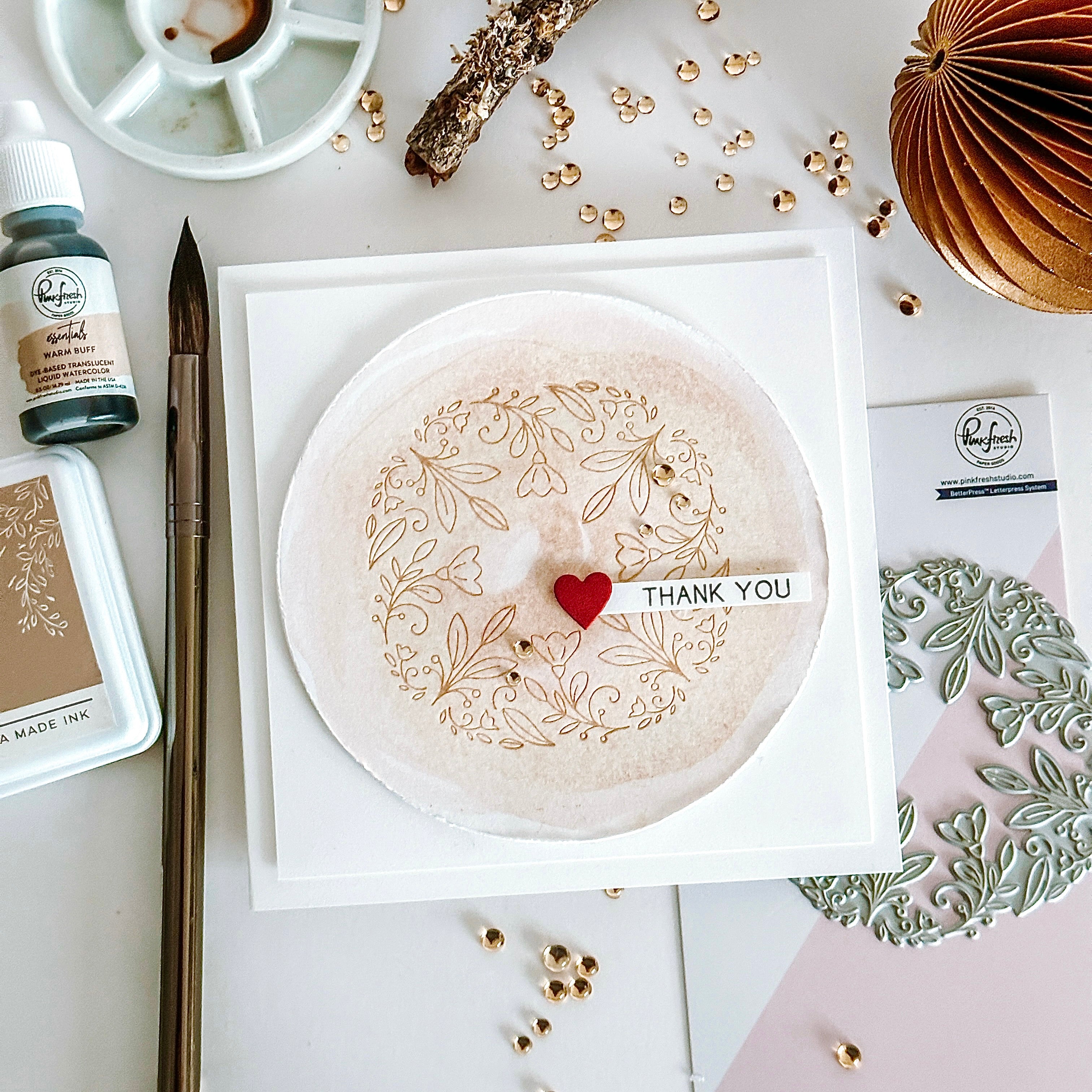 Floral Round Frame press plate – Pinkfresh Studio