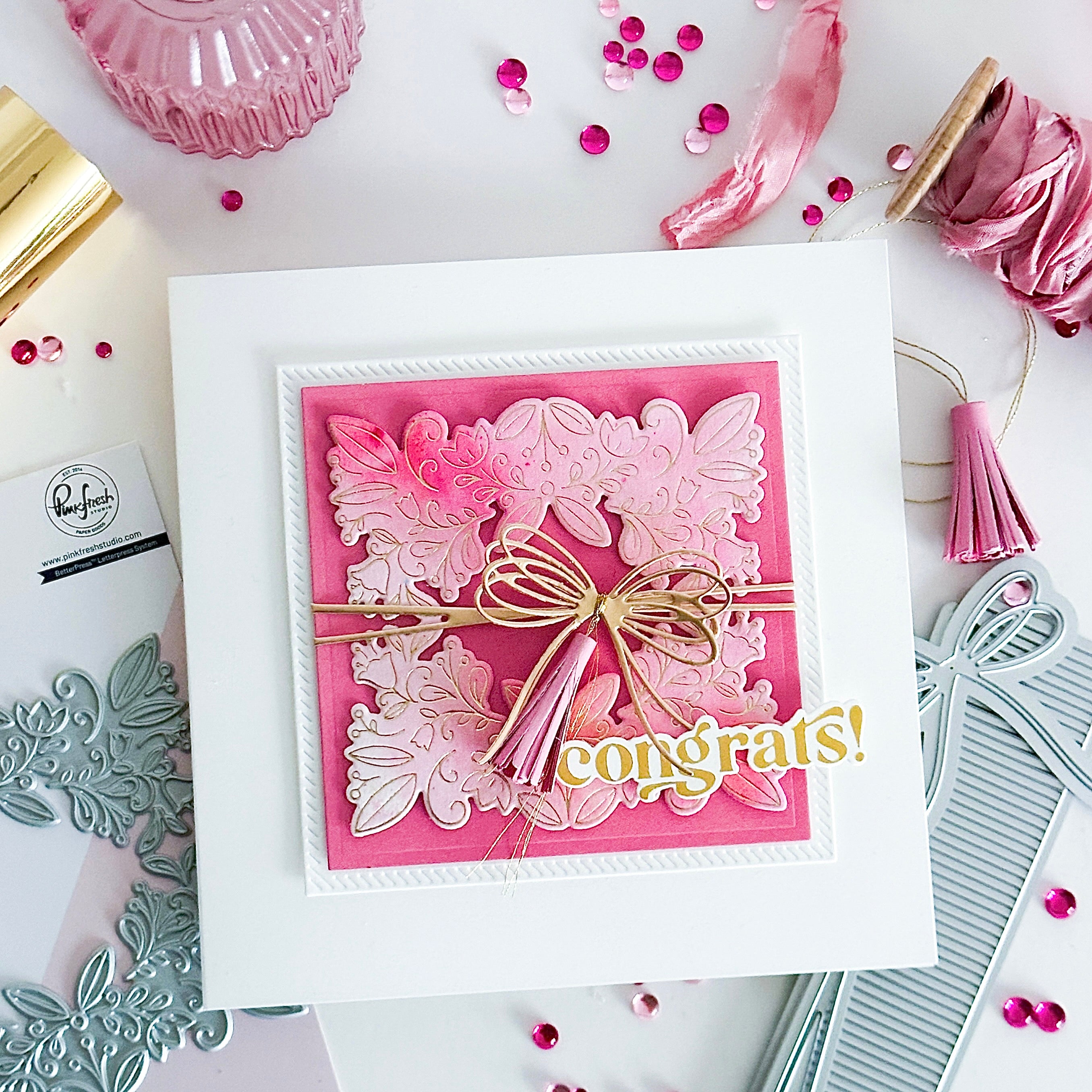 Floral Square Frame press plate