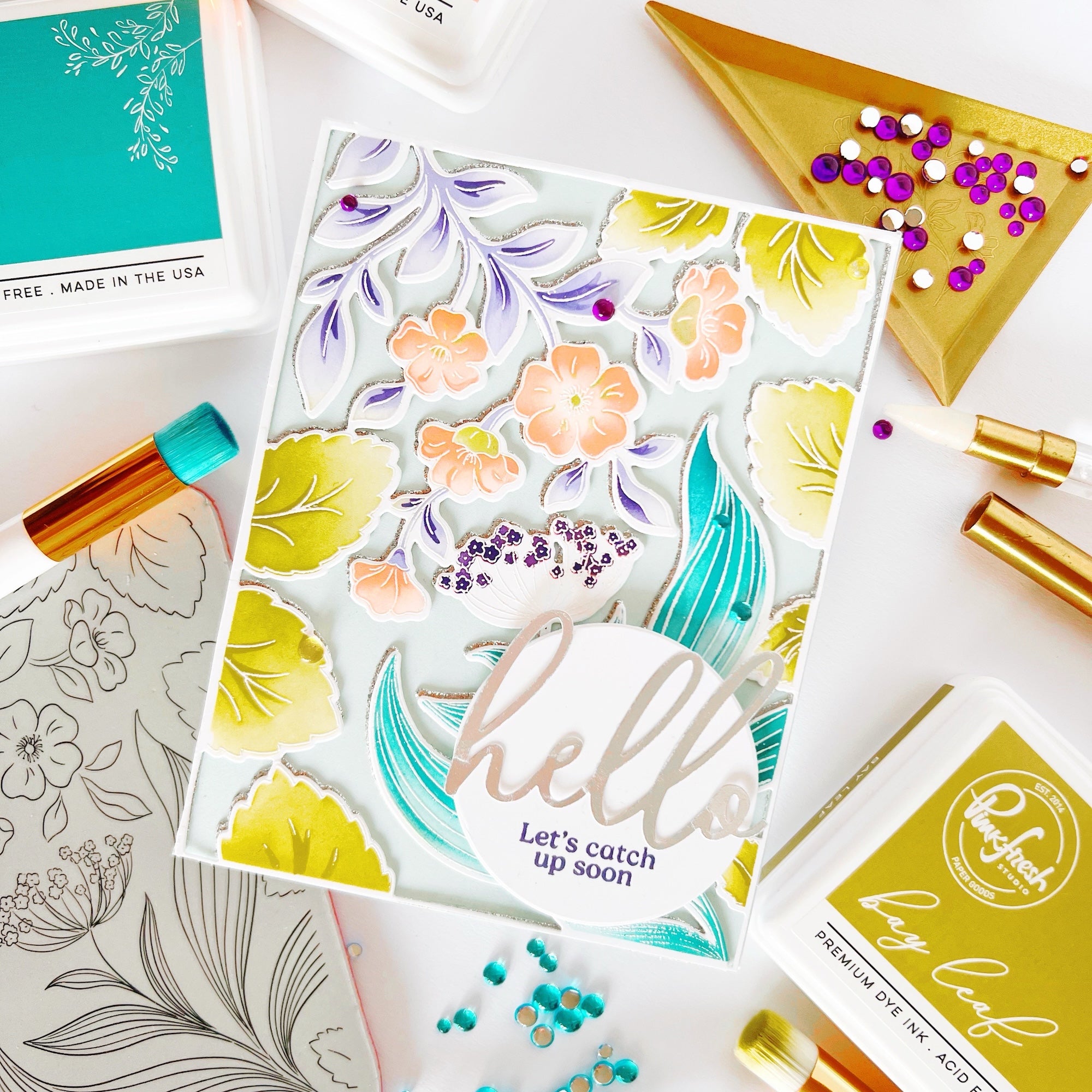 ヴィンテージ　ハーブ　アート　FRESH HERBS Foliage Flair cling stamp – Pinkfresh Studio