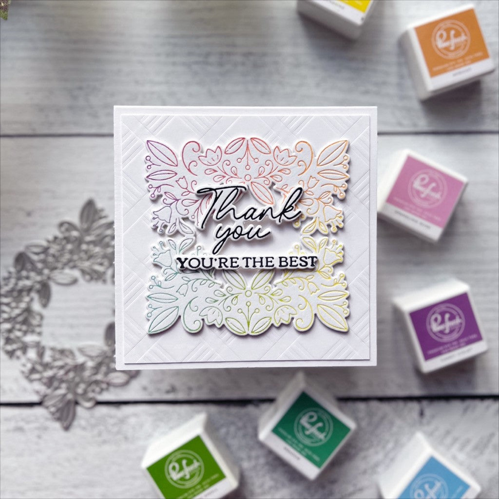 Floral Square Frame press plate
