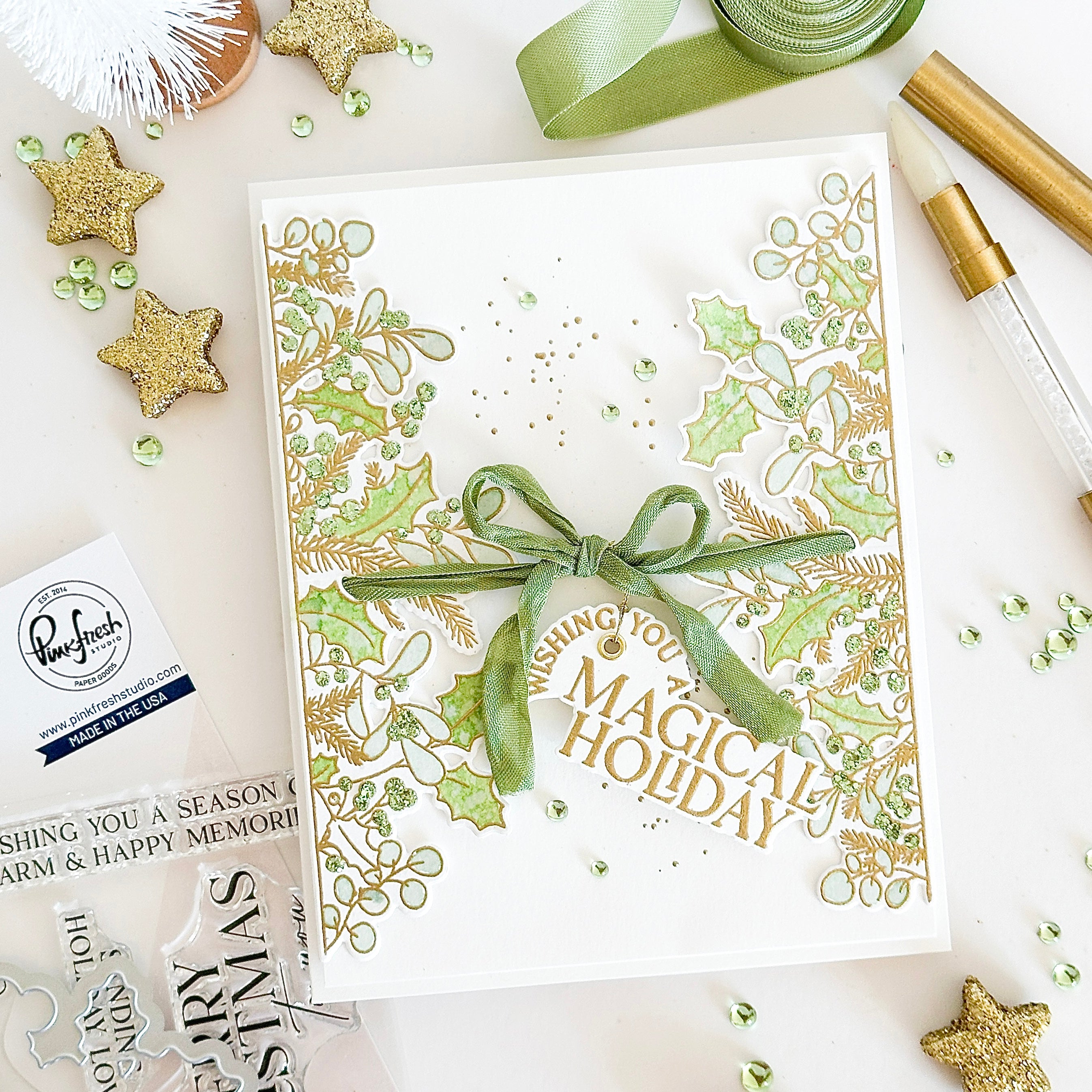 プレシャスメモリーズ ハナヤマタ 120ポイント Poinsettia Frame press plate – Pinkfresh Studio