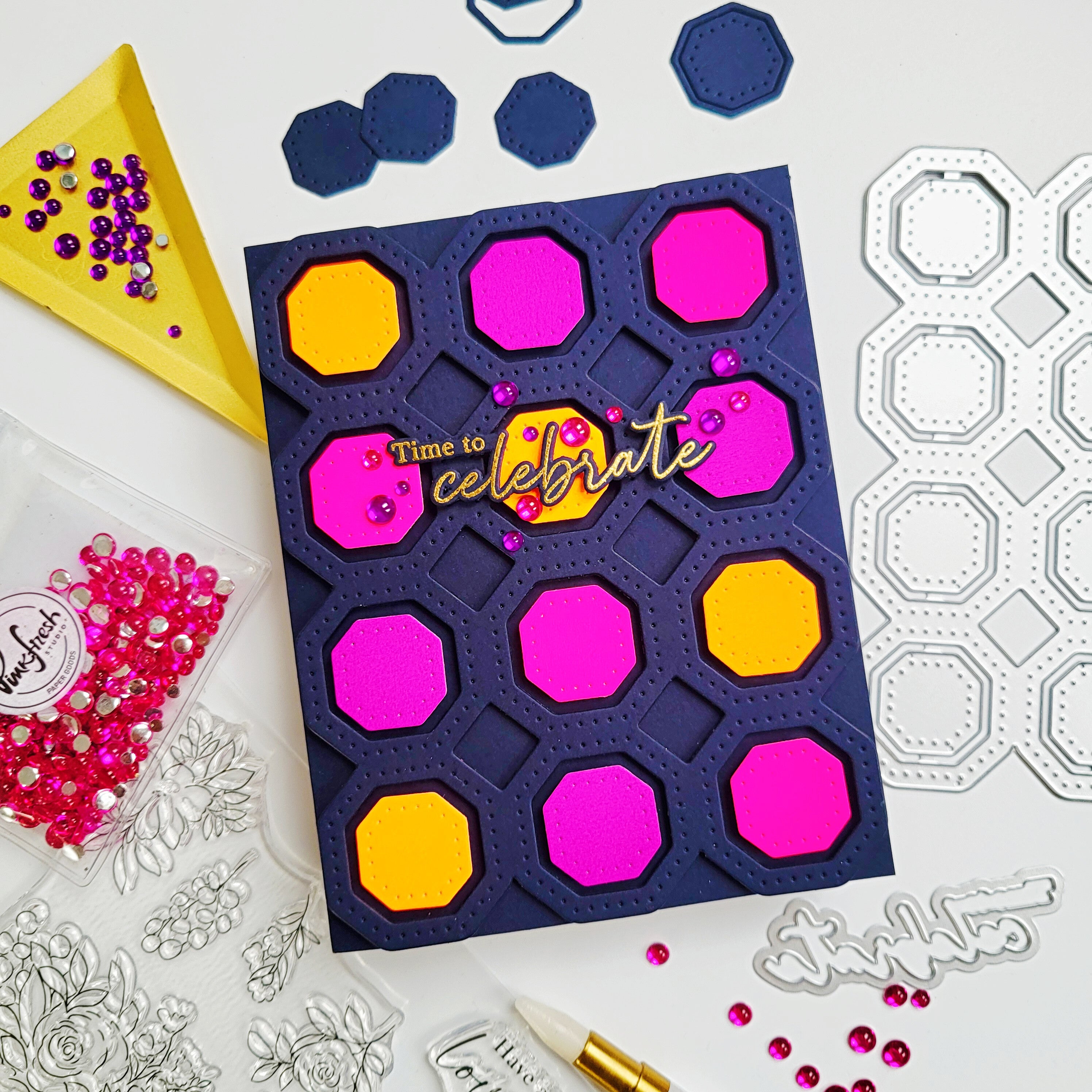 Octagon Grid coverplate die – Pinkfresh Studio