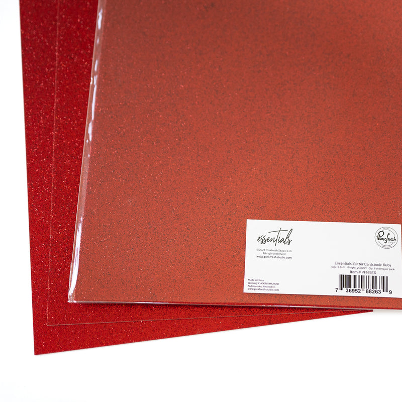 Essentials Glitter Cardstock: Ruby