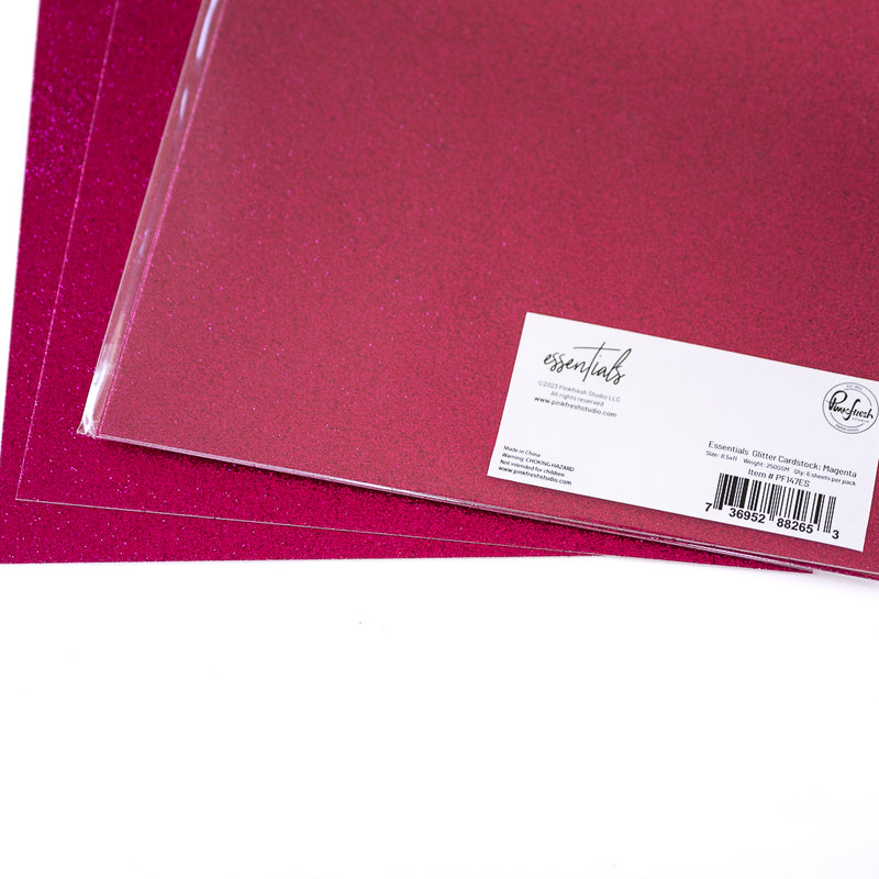 Essentials Glitter Cardstock: Magenta