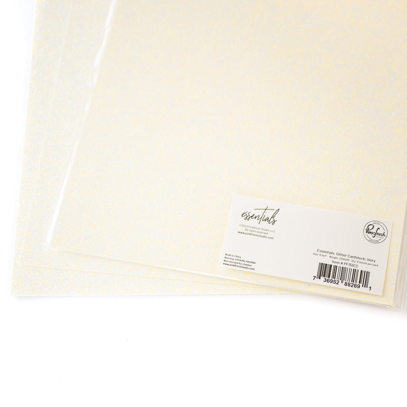 Essentials Glitter Cardstock: Ivory