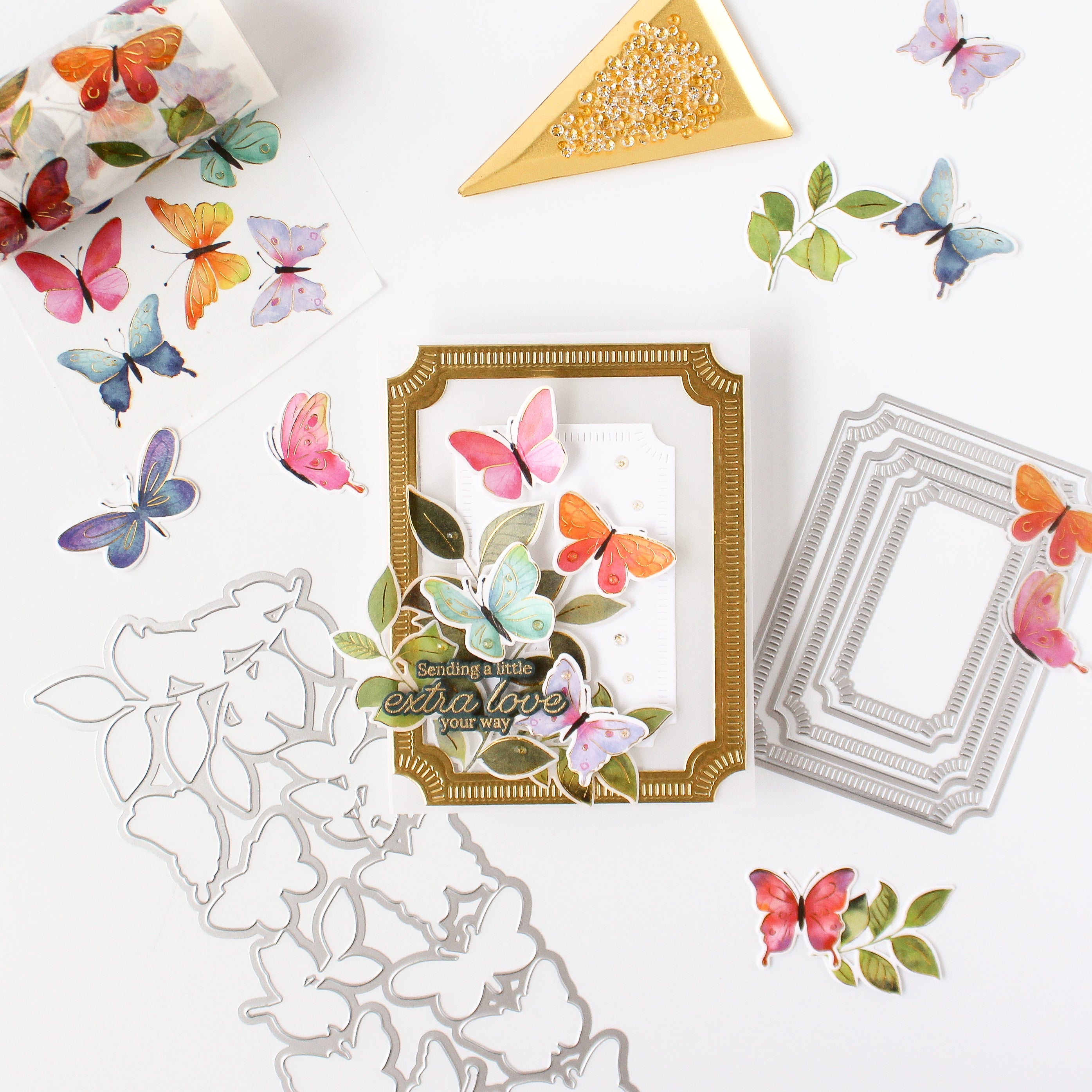 Fluttering Butterflies die – Pinkfresh Studio