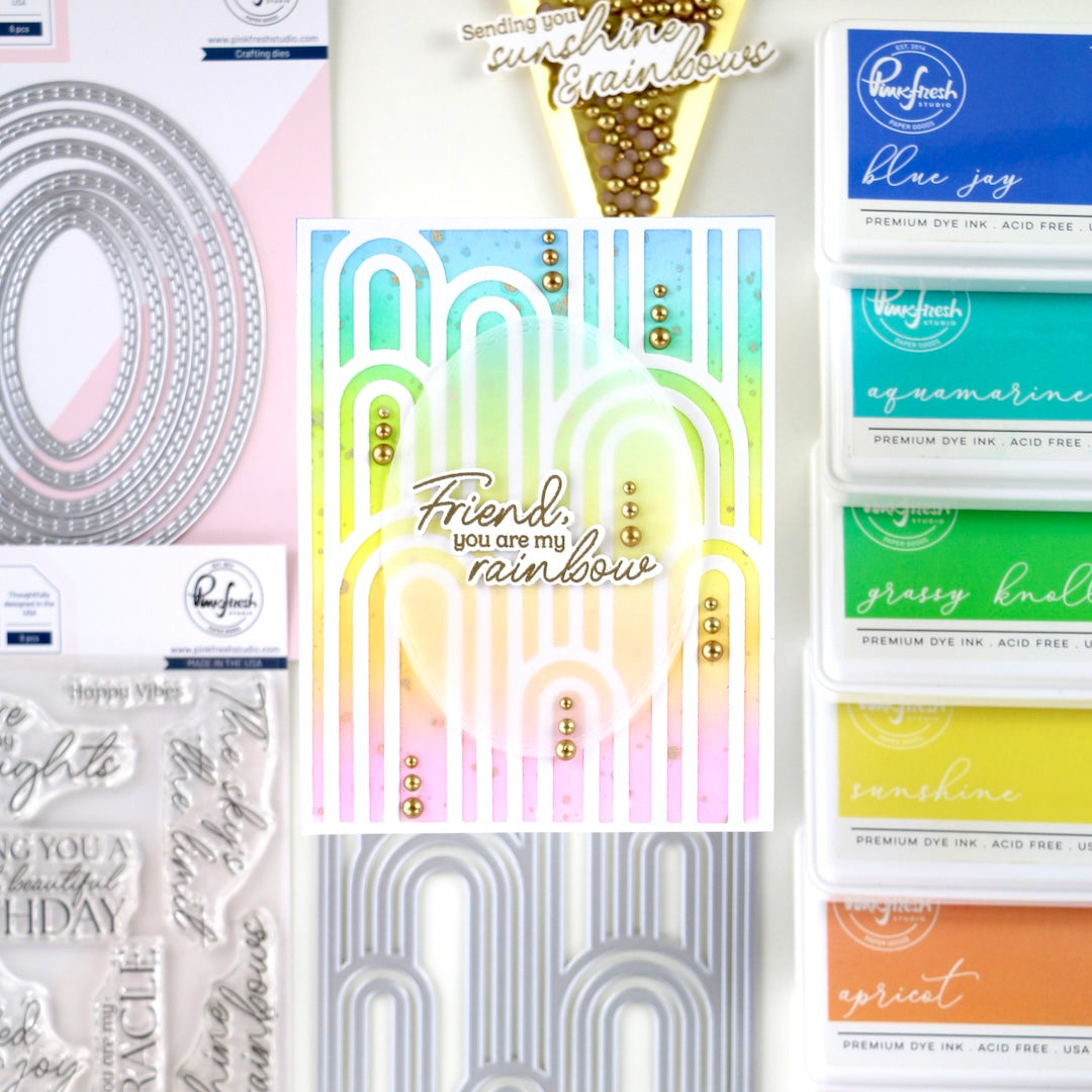 Elevated Rainbows coverplate die – Pinkfresh Studio