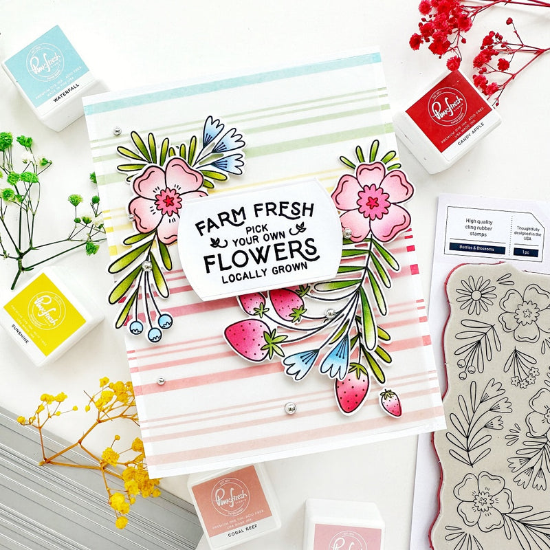 Berries & Blossoms cling stamp