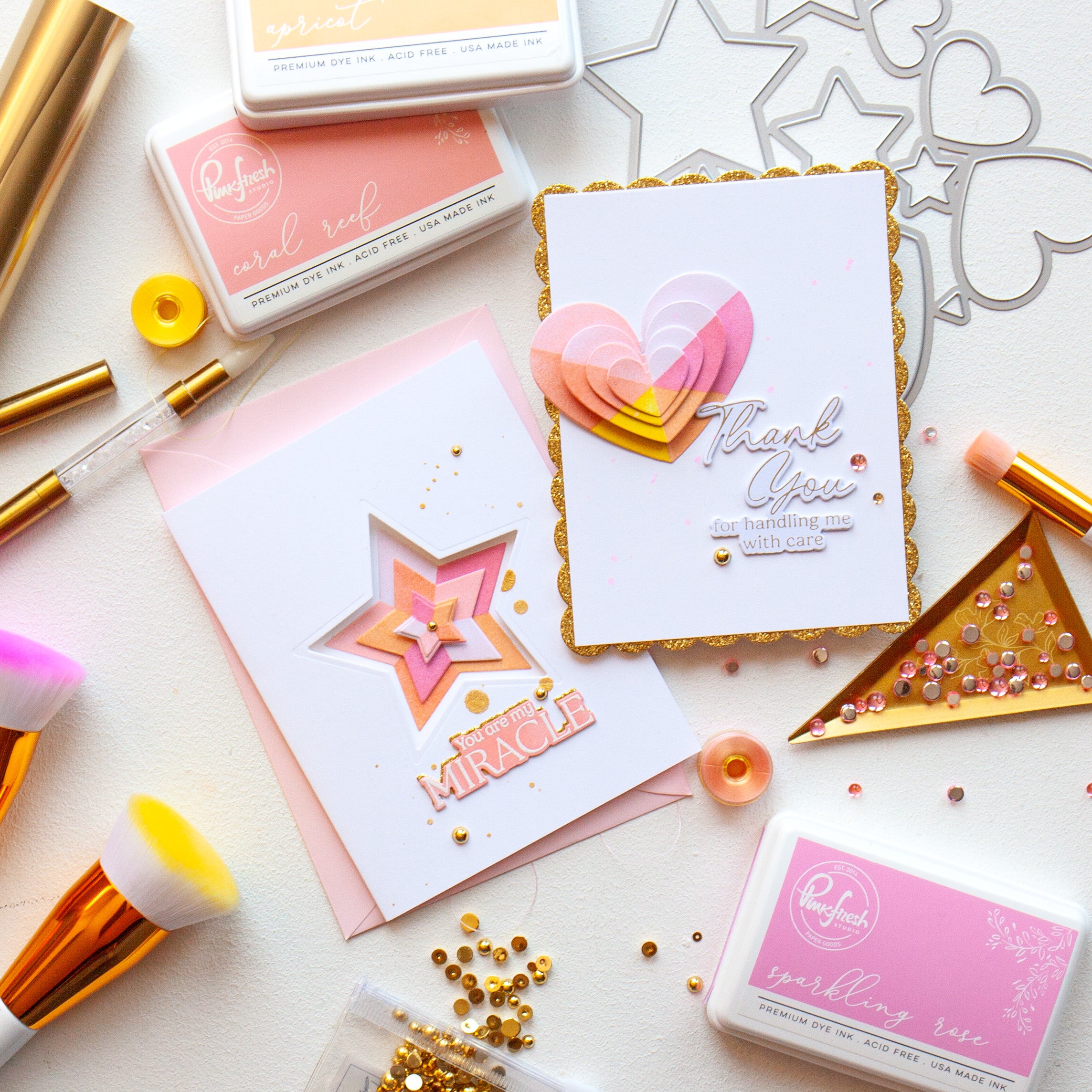 Radiating Hearts & Stars stencil