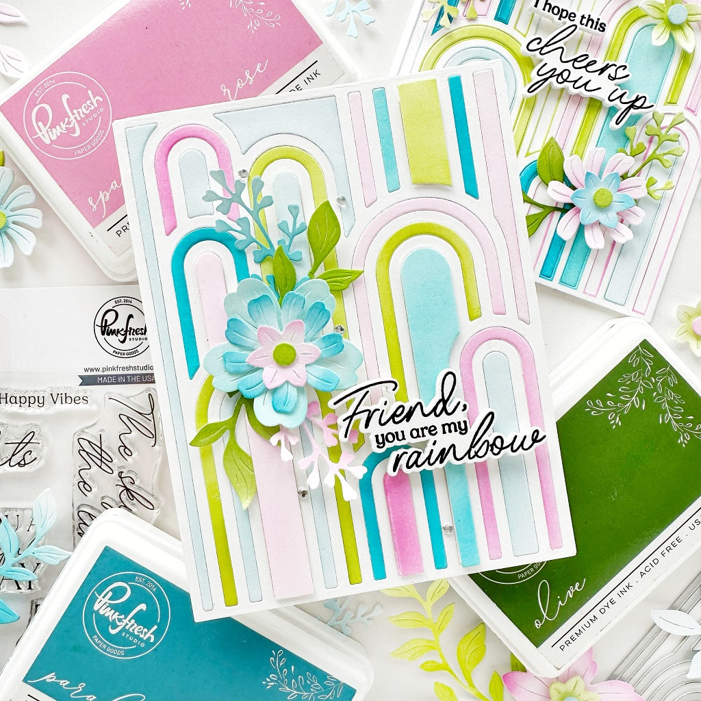 Elevated Rainbows coverplate die – Pinkfresh Studio