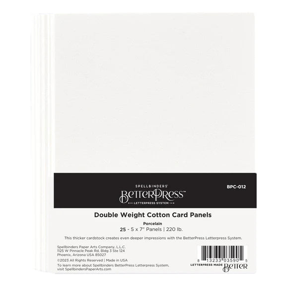 Porcelain Double Weight BetterPress A7 Cotton Card Panels