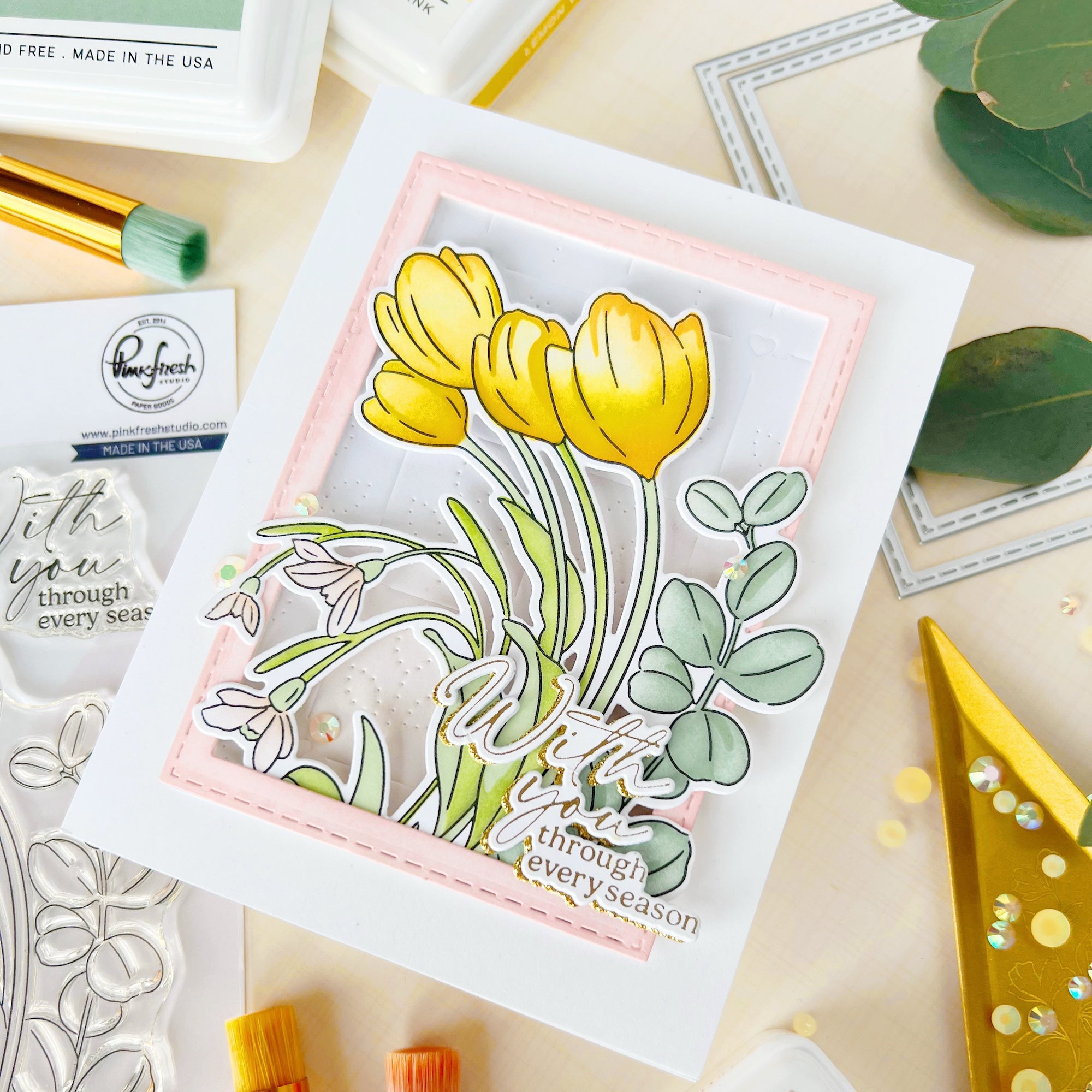 Tulip Love Coverplate die – Pinkfresh Studio