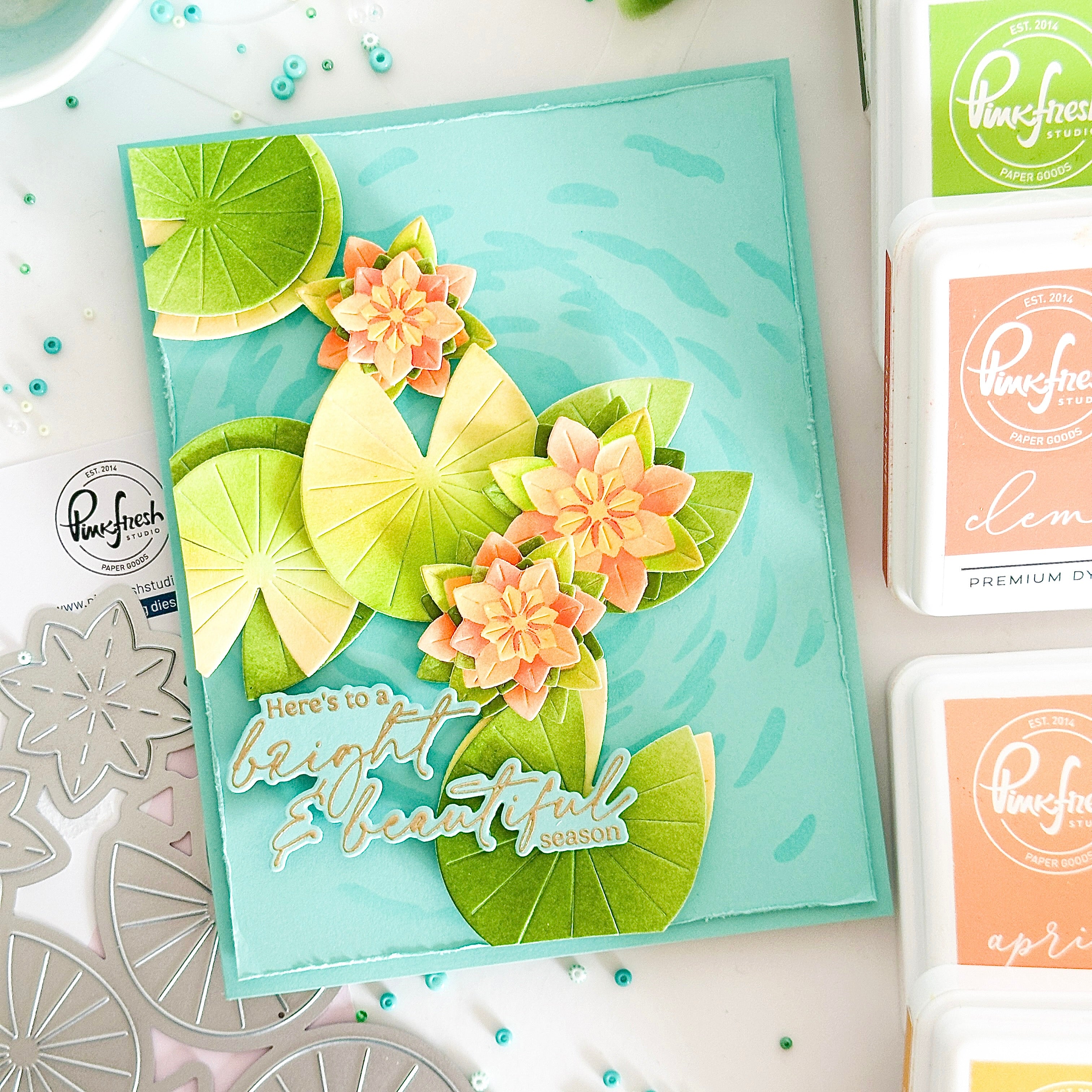 sea＊flowerページ Tranquil Water Lilies die – Pinkfresh Studio