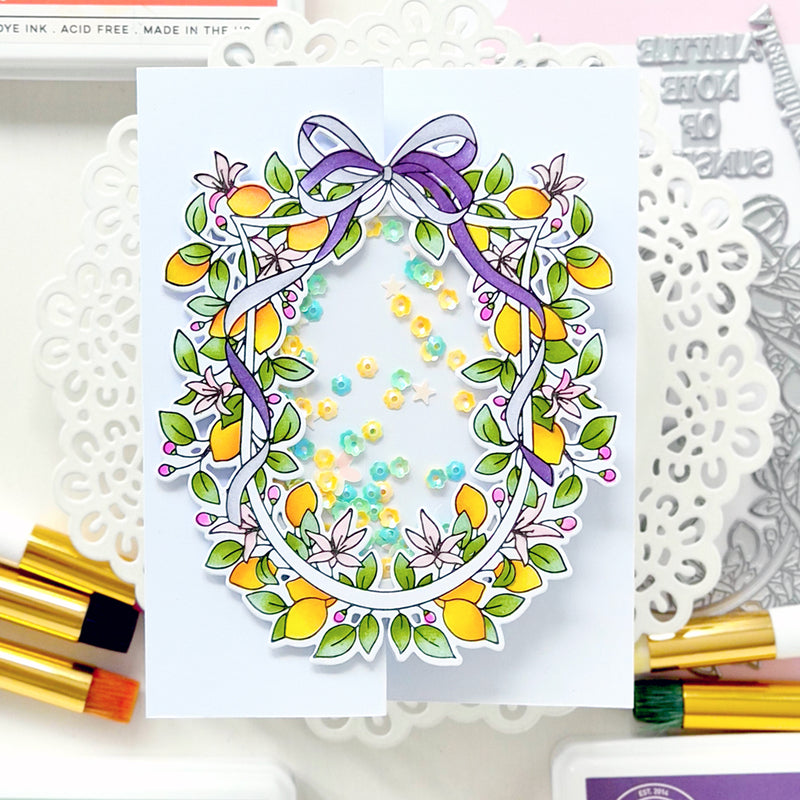 Lemon Blossom Crest stencil