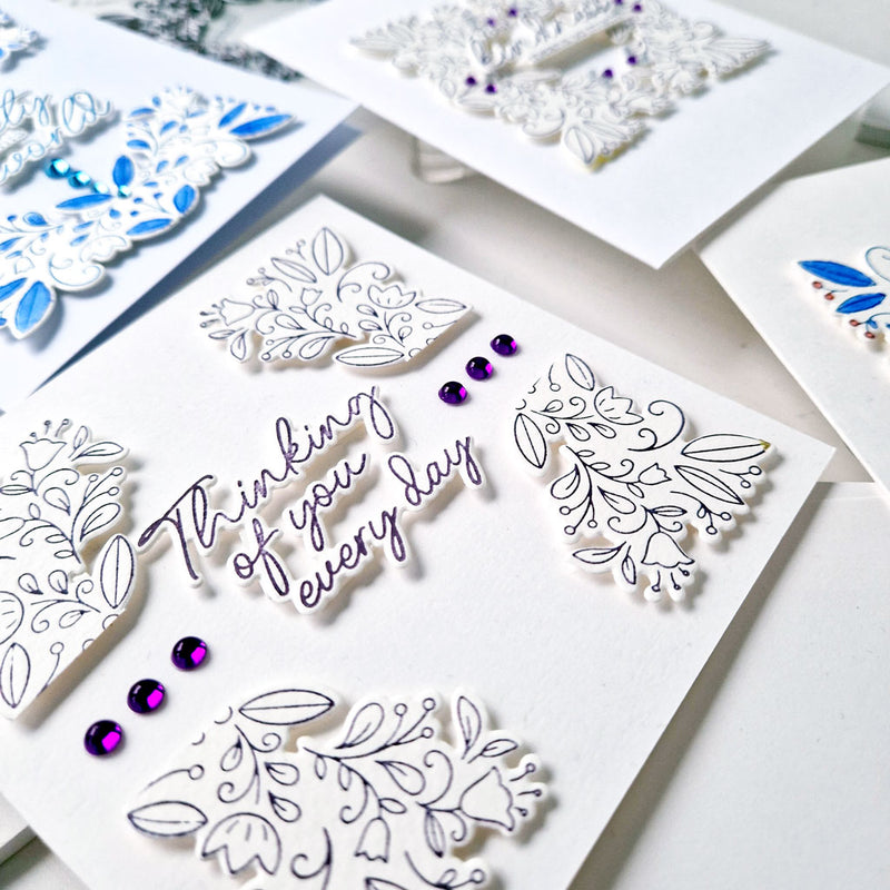 Floral Square Frame press plate