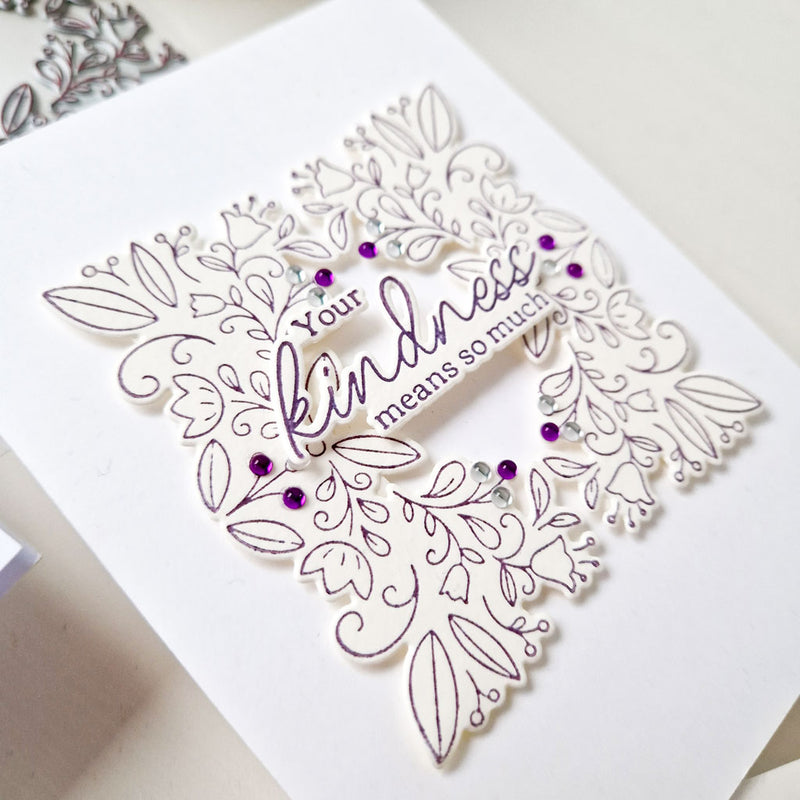 Floral Square Frame die
