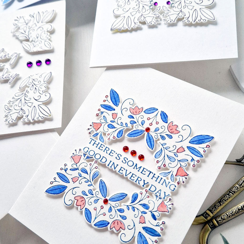 Floral Square Frame press plate