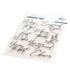 Modern Script Sentiments stamp