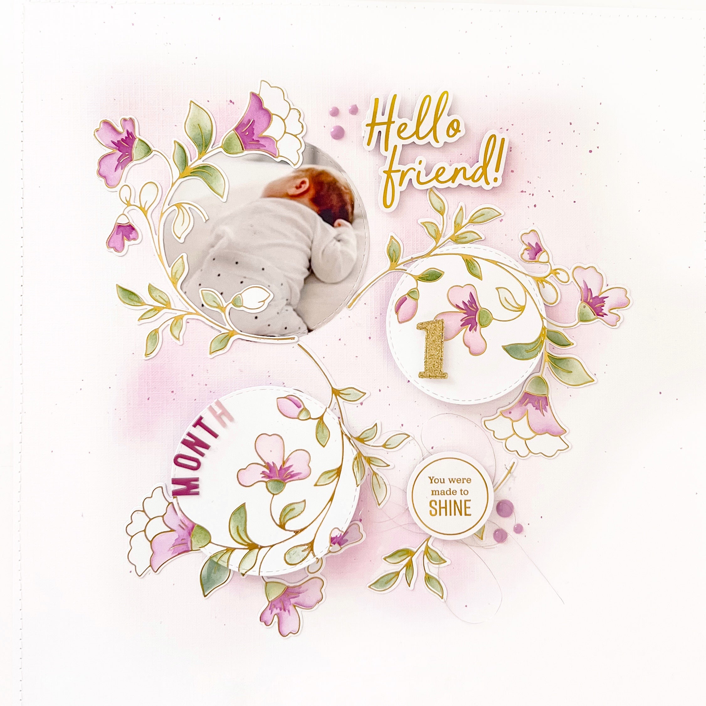Folk Floral Stem hot foil – Pinkfresh Studio