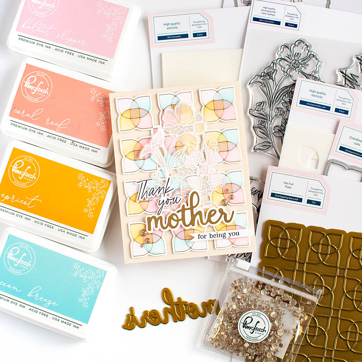 Overlapping Geo Leaf die – Pinkfresh Studio