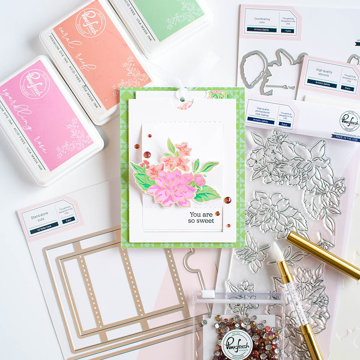 Artistic Dahlia stamp – Pinkfresh Studio