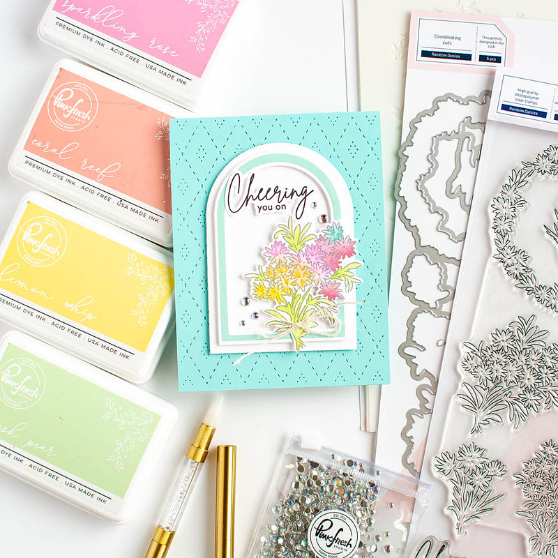 Rainbow Daisies stamp