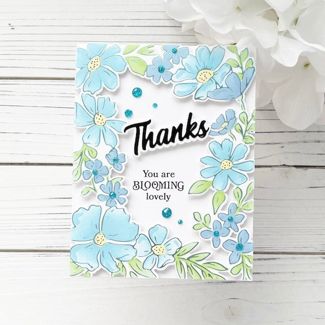 Floral Border hot foil – Pinkfresh Studio