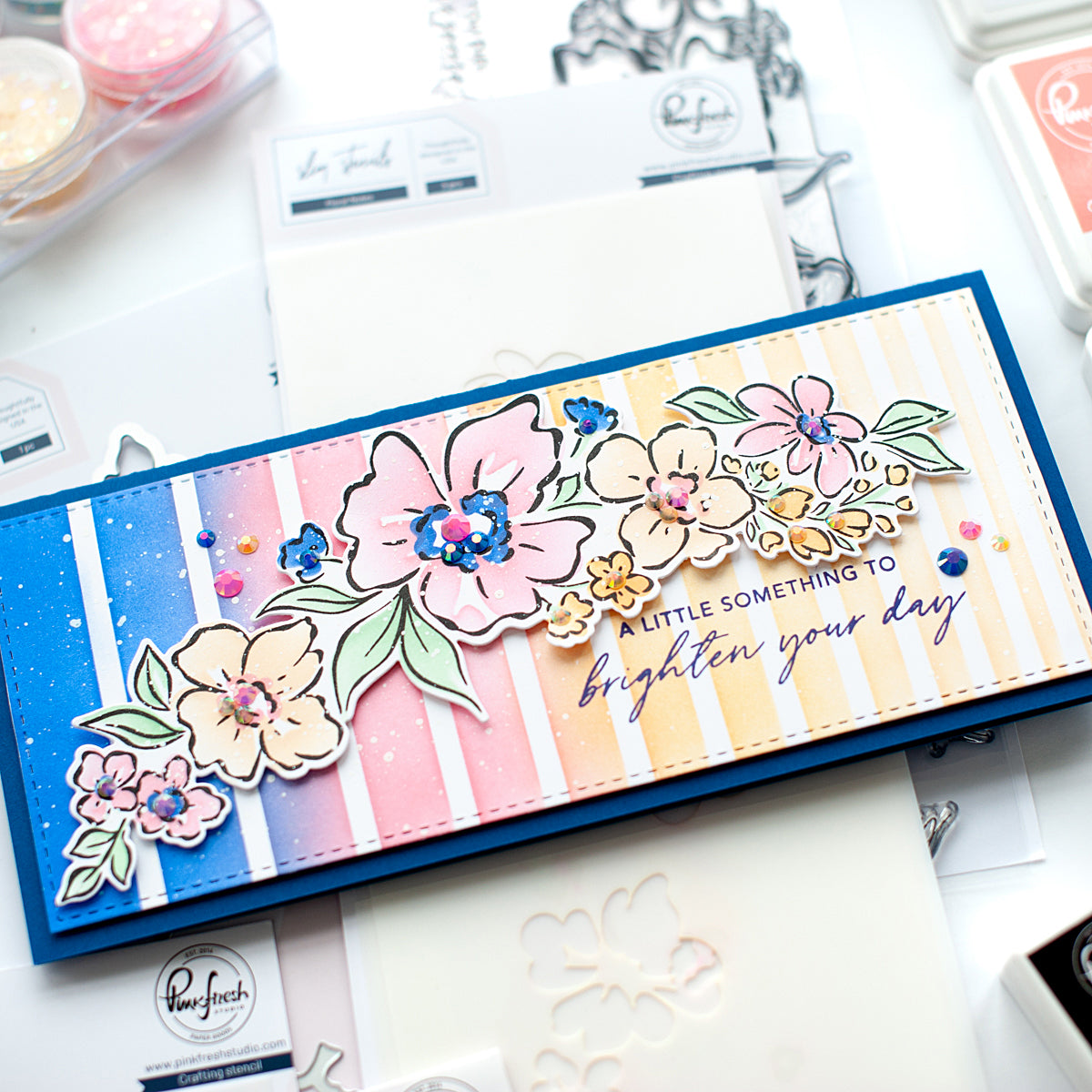 Slimline Gradiating Stripes Stencil – Pinkfresh Studio