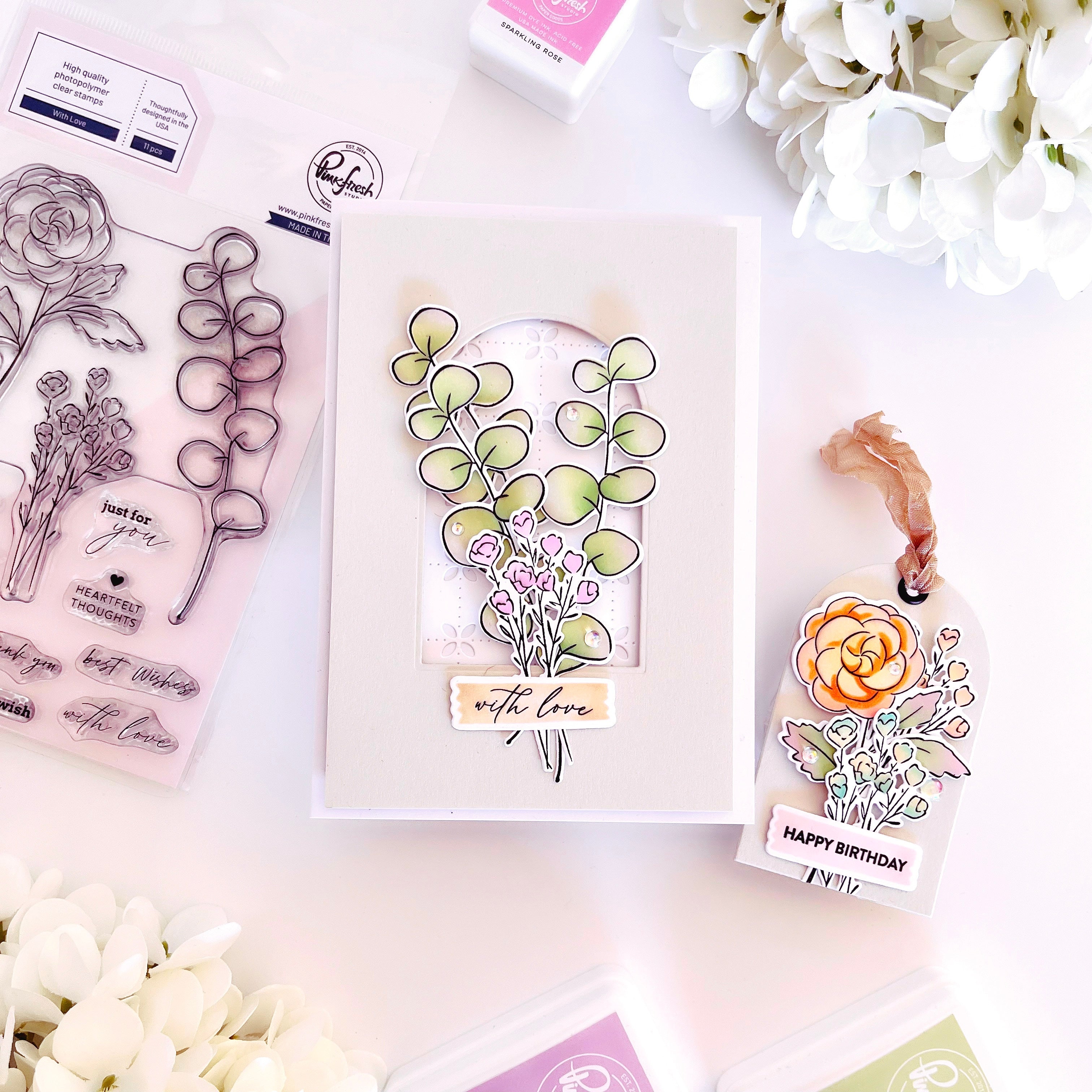 With Love stencil – Pinkfresh Studio