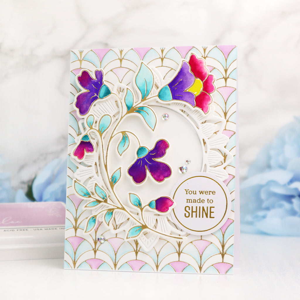Folk Floral Stem hot foil – Pinkfresh Studio