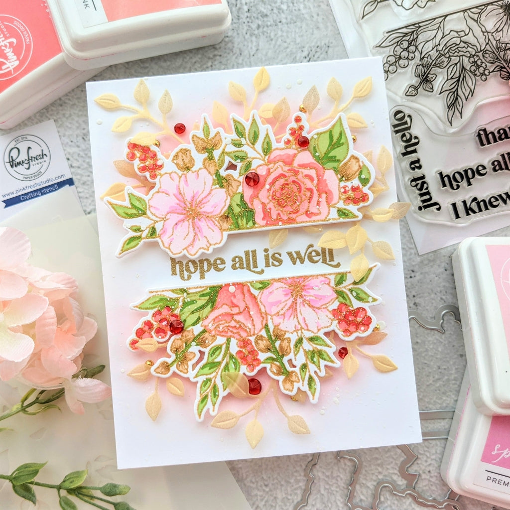 Just a Hello Floral layering stencil set