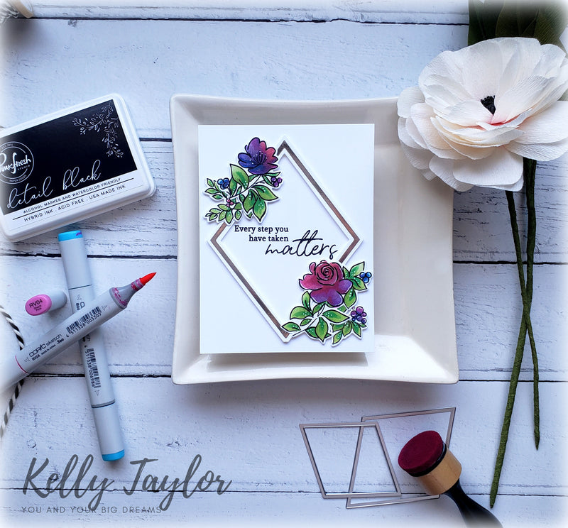 Rainbow Floral Washi die