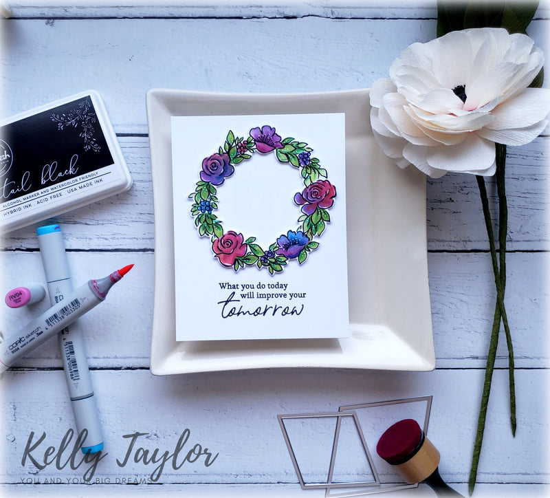Rainbow Floral Washi die