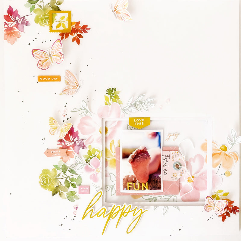 Rainbow Floral Washi die