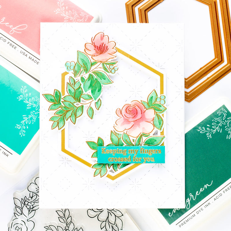 Rainbow Floral Washi layering stencil