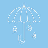 Umbrella and Raindrops Cut File