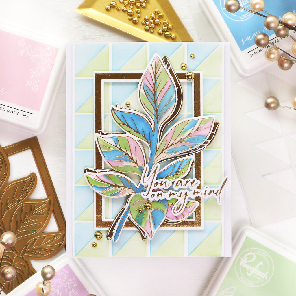 Detailed Leaf hot foil – Pinkfresh Studio