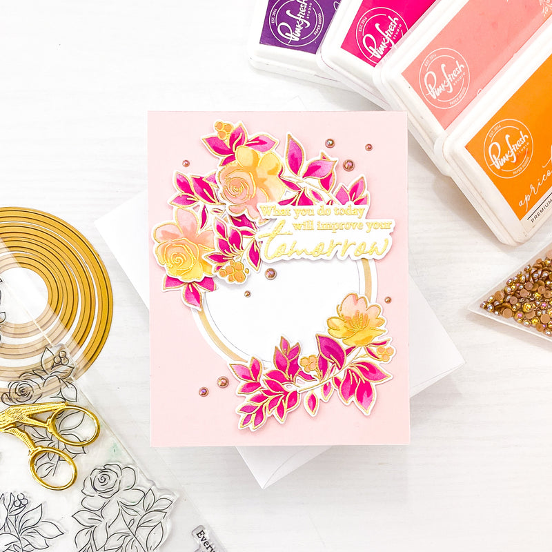 Rainbow Floral Washi stamp