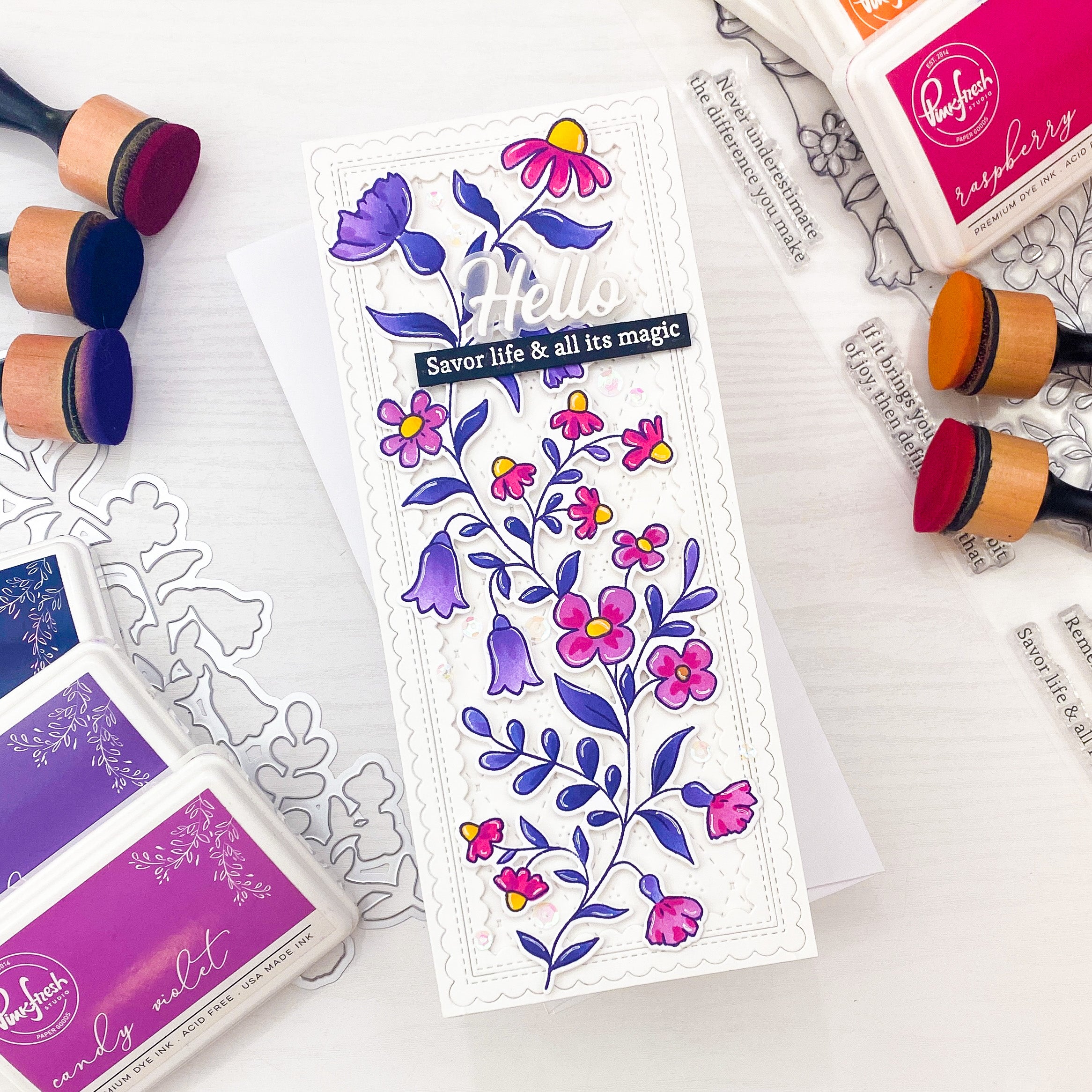 Wildflower slimline stamp – Pinkfresh Studio