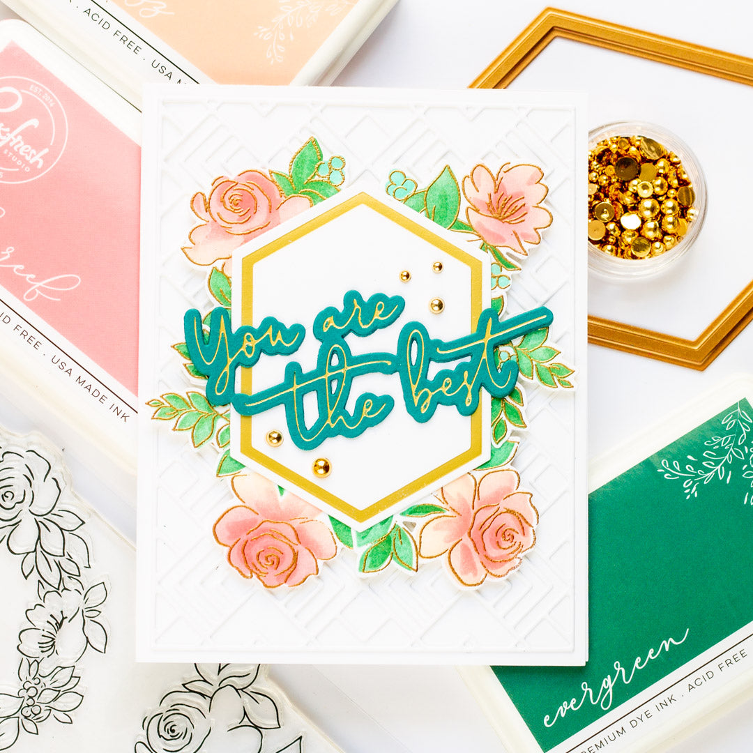 Rainbow Floral Washi die