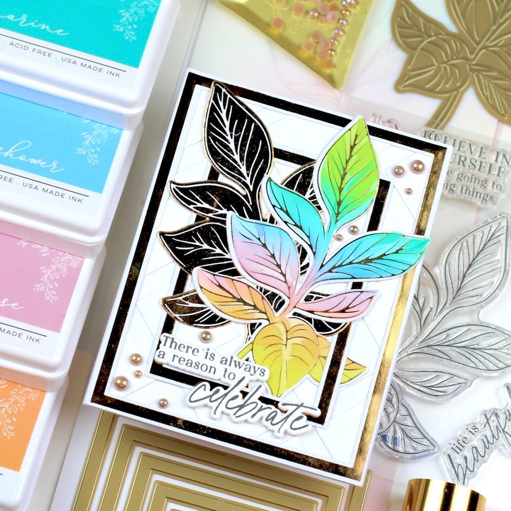 Detailed Leaf hot foil – Pinkfresh Studio