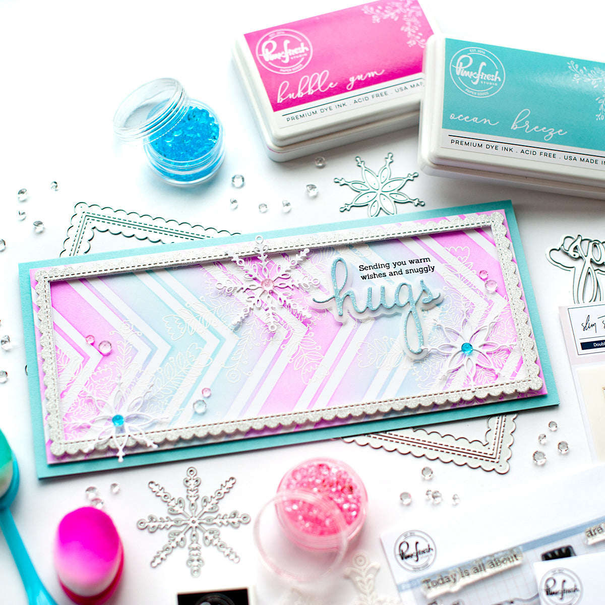 Slimline Double Chevron Layering Stencil set – Pinkfresh Studio