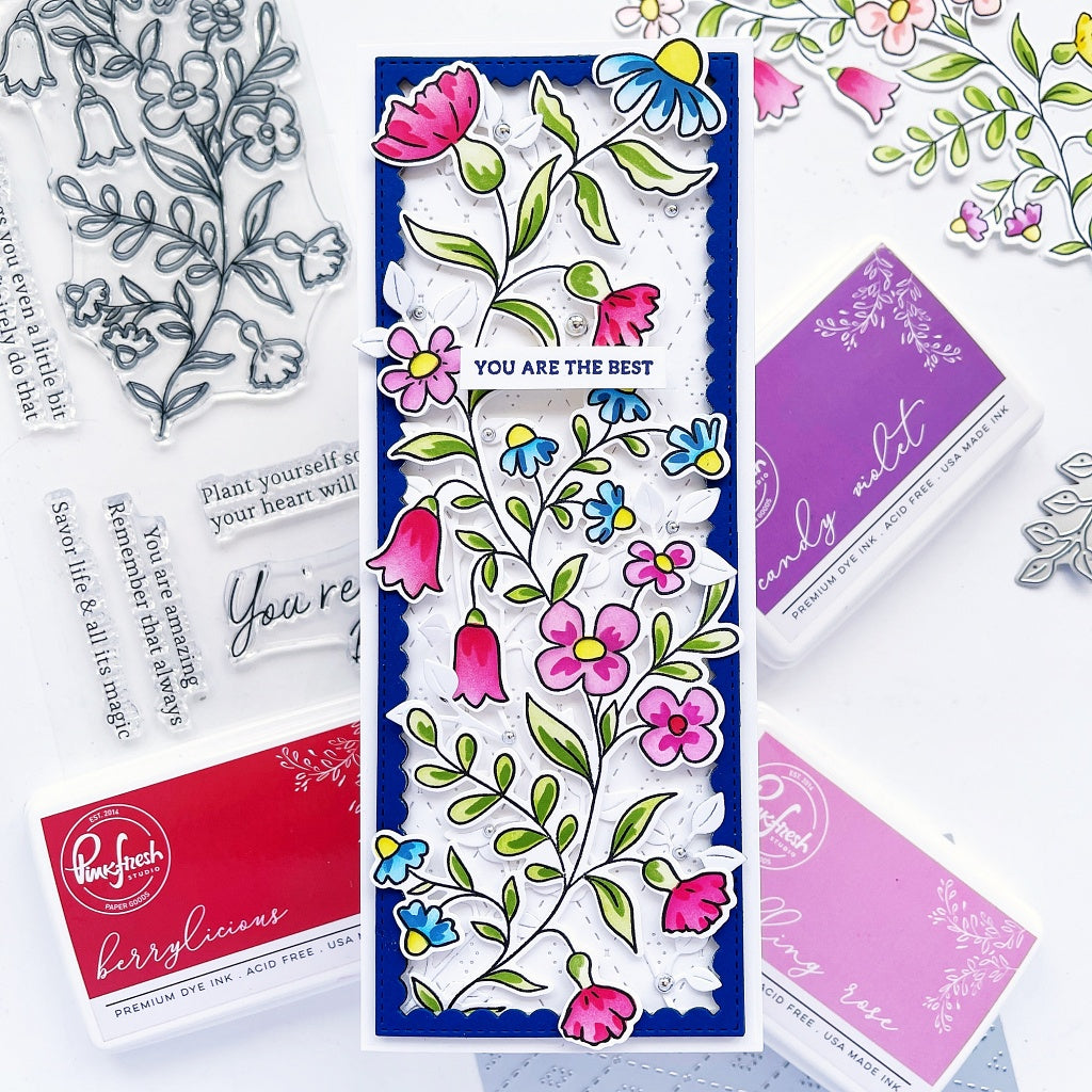 Wildflower slimline stamp – Pinkfresh Studio