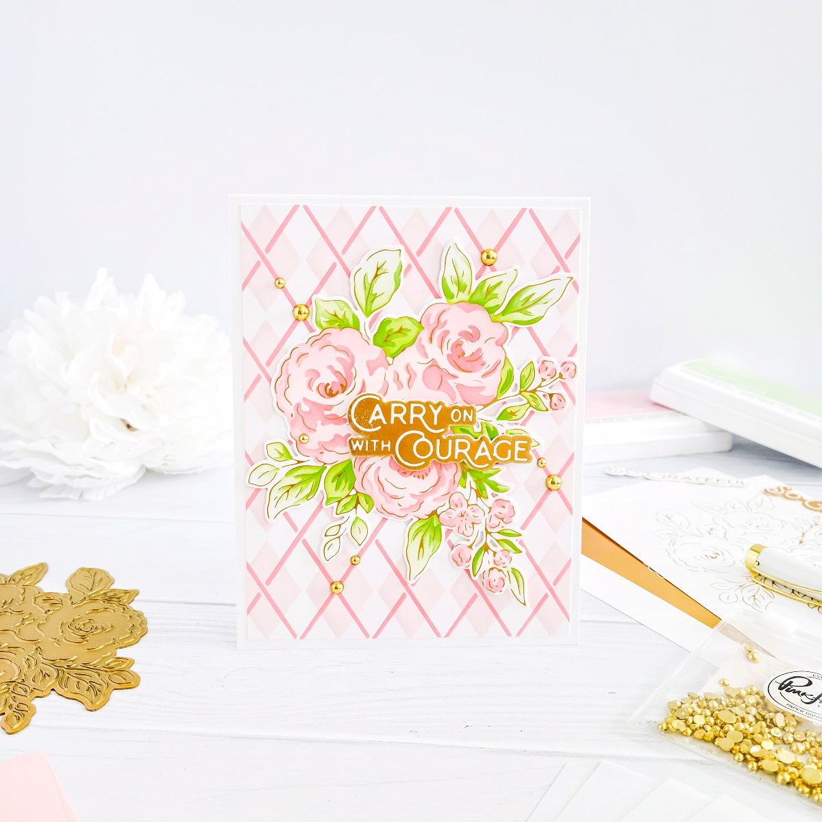 Floral Trio hot foil – Pinkfresh Studio