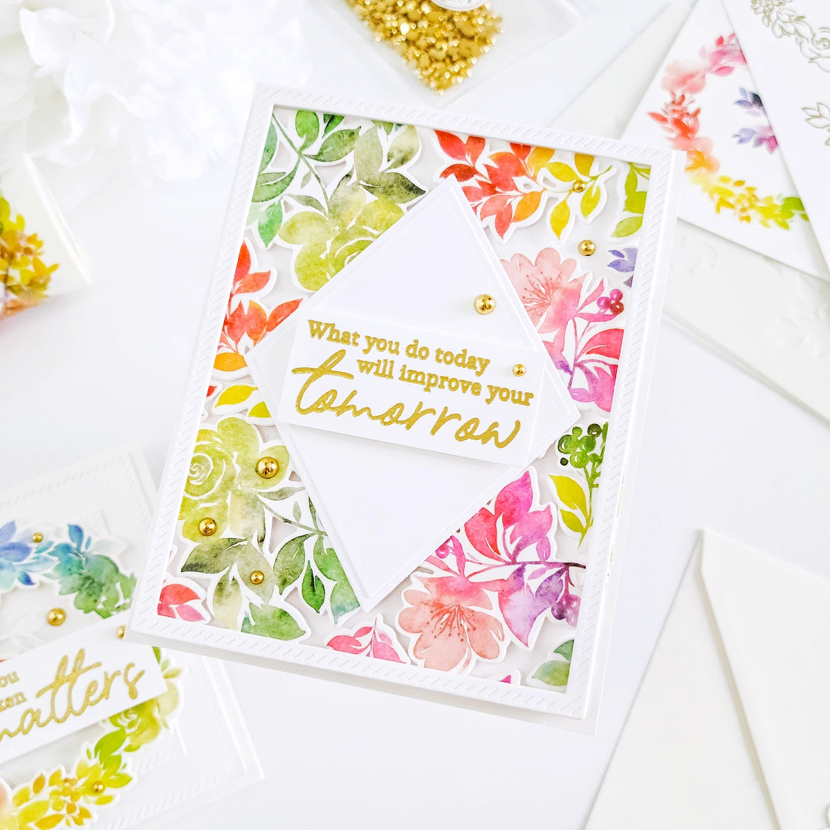 Rainbow Floral Washi die