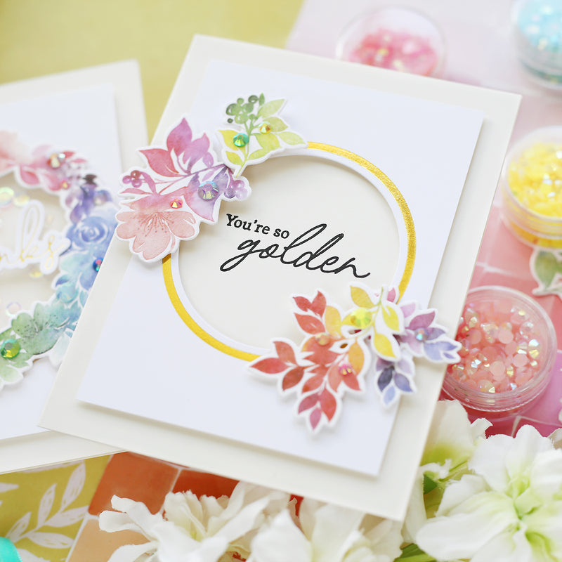 Rainbow Floral Washi die